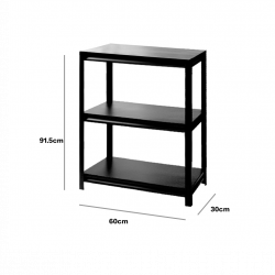 3層黑砂碳鋼置物櫃(60cm) 深度30cm